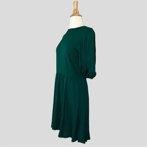 REFORMATION Dulce Mini Puff Sleeve Dress in Emerald, 8 - Picture 6 of 16
